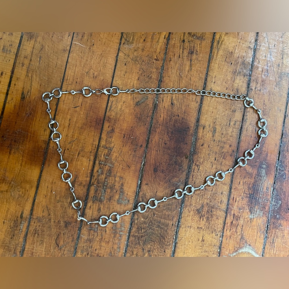 vintage silver tone horsebit gg chain belt